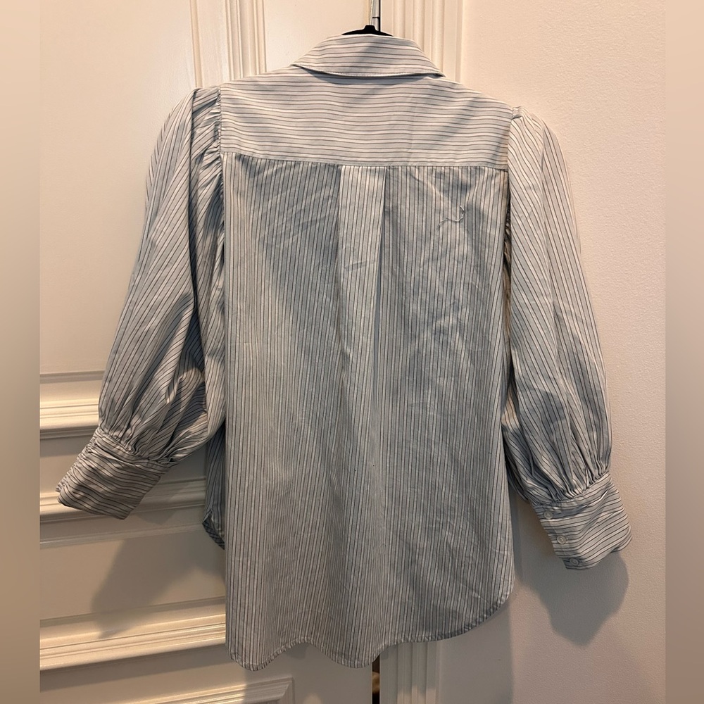 Something Navy Women’s Button-Down Pinstriped Str… - image 3